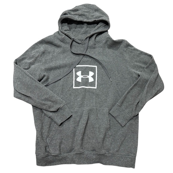 Under Armour Classic Boxed Logo Pullover Hoodie Sweatshirt Gray Men’s Medium - Picture 1 of 7